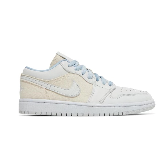 *like new* Nike Jordan 1 Low Iris Canvas Whisper Sail - cream, blue, beige - Picture 13 of 13